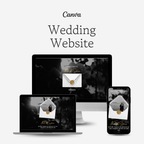 Modern Editorial Black and Gold Wedding Website