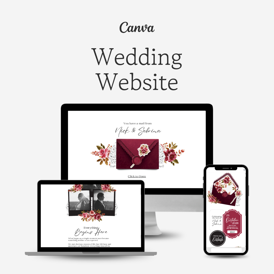 Burgundy & Blush Wedding Website