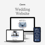 Free Dusty Blue Floral Wedding Website