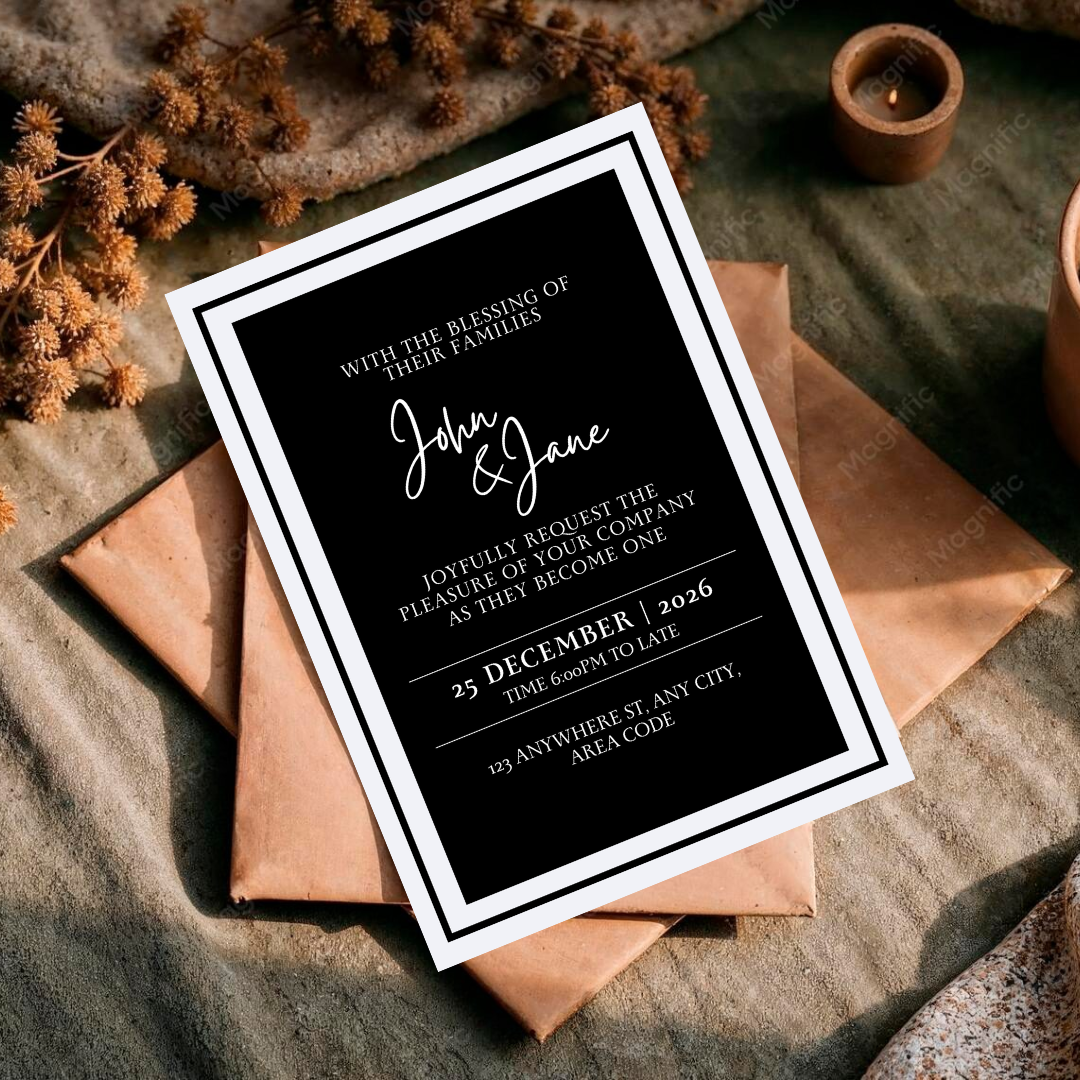 Old Money Black & White DIY Wedding Stationary Bundle