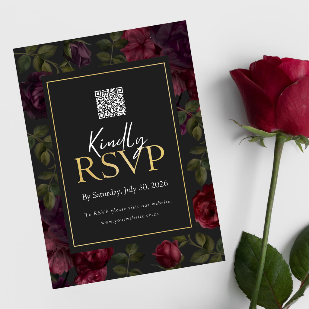 Dark Floral DIY Wedding Stationary Bundle