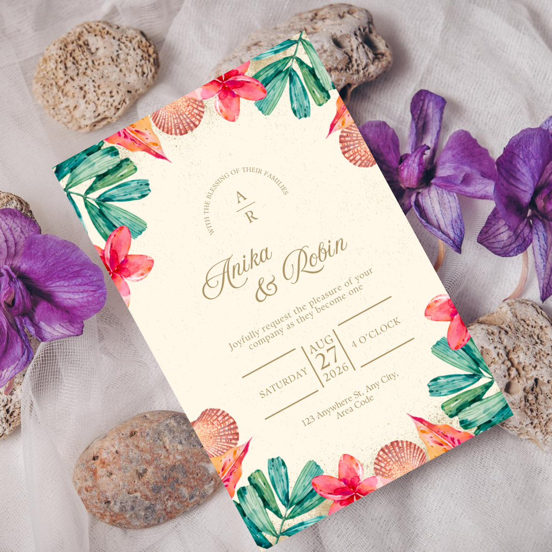 Tropical Beach DIY Wedding Stationary Bundle