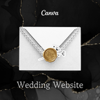 Modern Editorial Black and Gold Wedding Website
