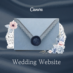Free Dusty Blue Floral Wedding Website