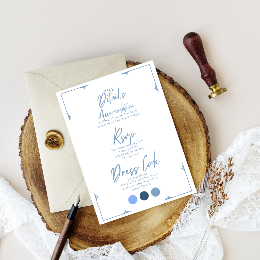 Free Dusty Blue DIY Wedding Stationary Bundle