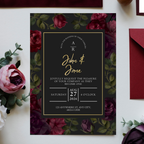 Dark Floral DIY Wedding Stationary Bundle