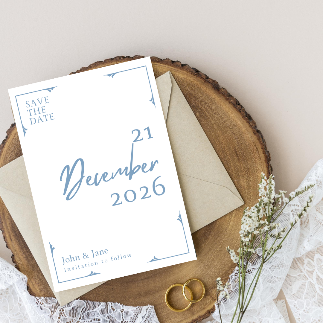 Free Dusty Blue DIY Wedding Stationary Bundle