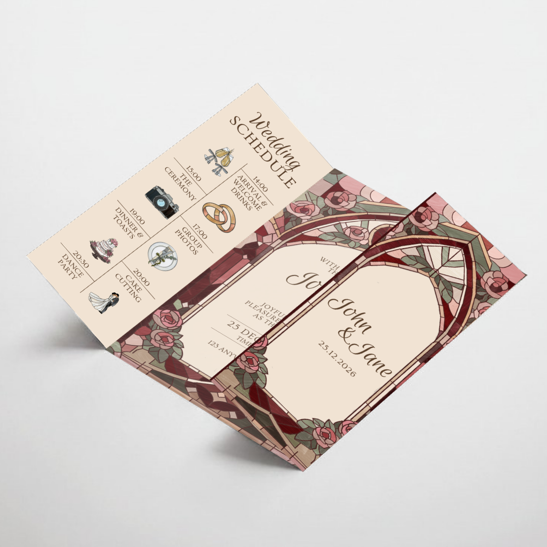 Stained Glass Gatefold DIY Wedding Stationary Bundle