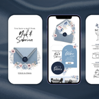 Free Dusty Blue Floral Wedding Website