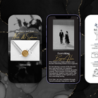 Modern Editorial Black and Gold Wedding Website