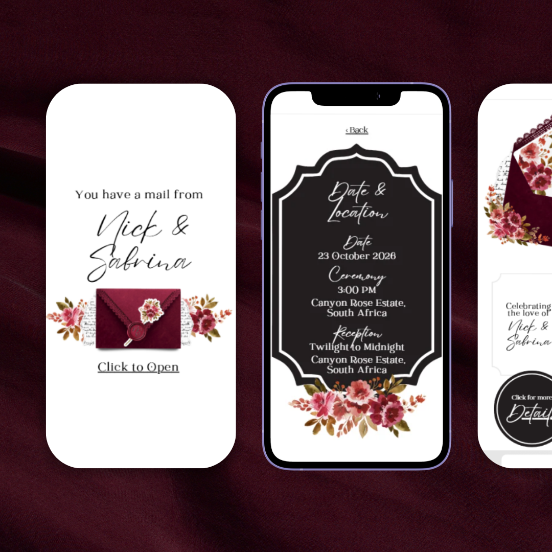 Burgundy & Blush Wedding Website