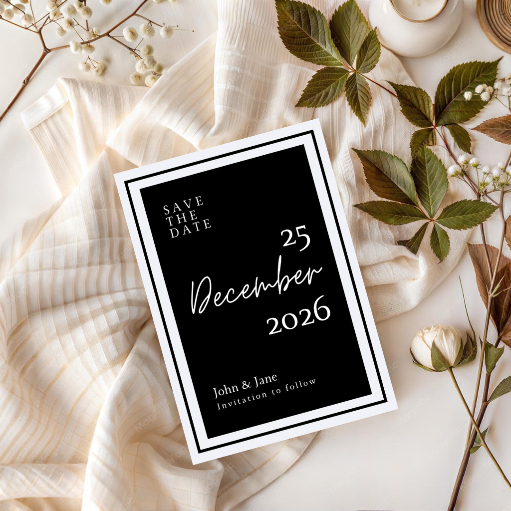 Old Money Black & White DIY Wedding Stationary Bundle