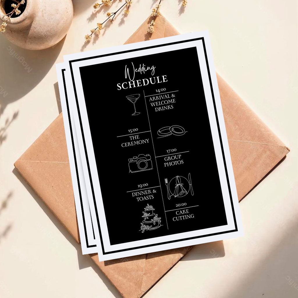 Old Money Black & White DIY Wedding Stationary Bundle