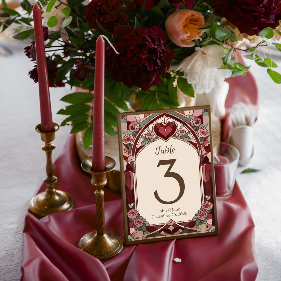 Stained Glass Gatefold DIY Wedding Stationary Bundle