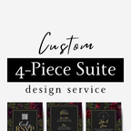 Custom Wedding Stationery Design Service – Custom 4-Piece Suite