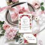 Floral Burgundy Blush DIY Wedding Stationary Bundle