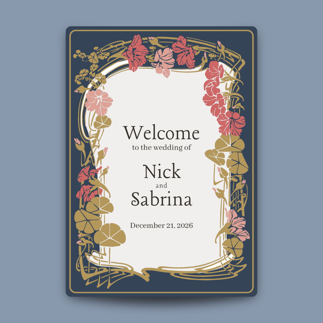 Botanical Navy & Blush DIY Wedding Stationery Bundle