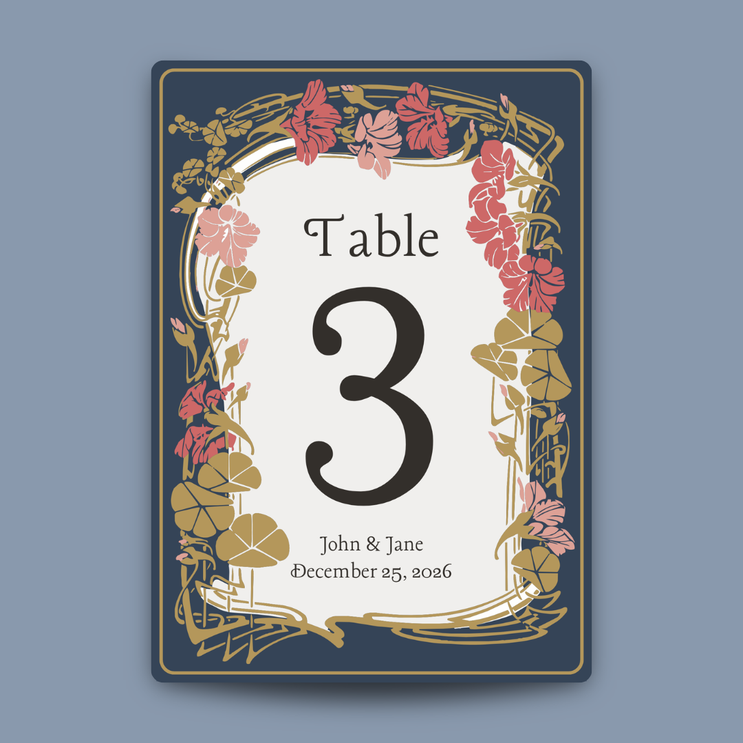 Botanical Navy & Blush DIY Wedding Stationery Bundle