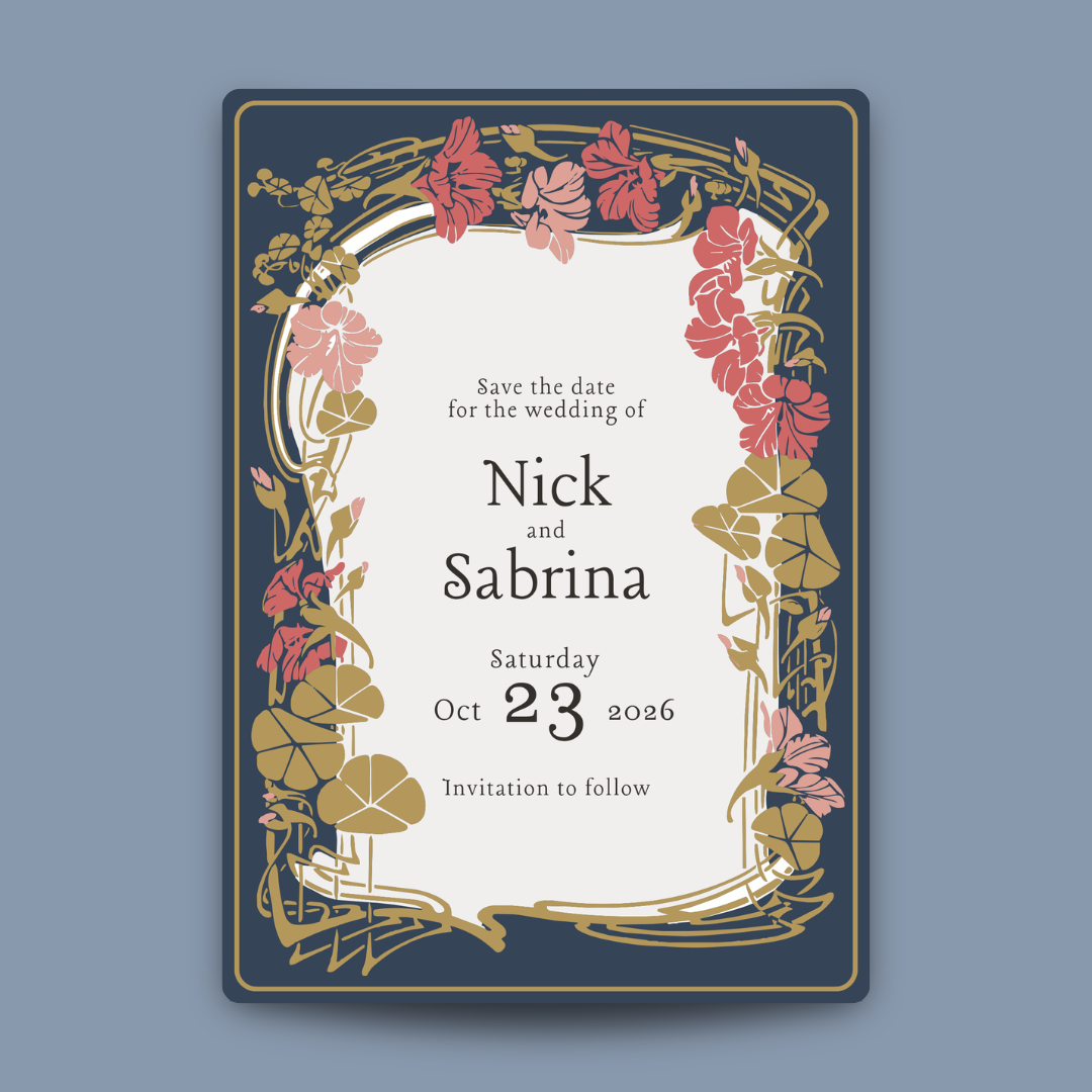 Botanical Navy & Blush DIY Wedding Stationery Bundle