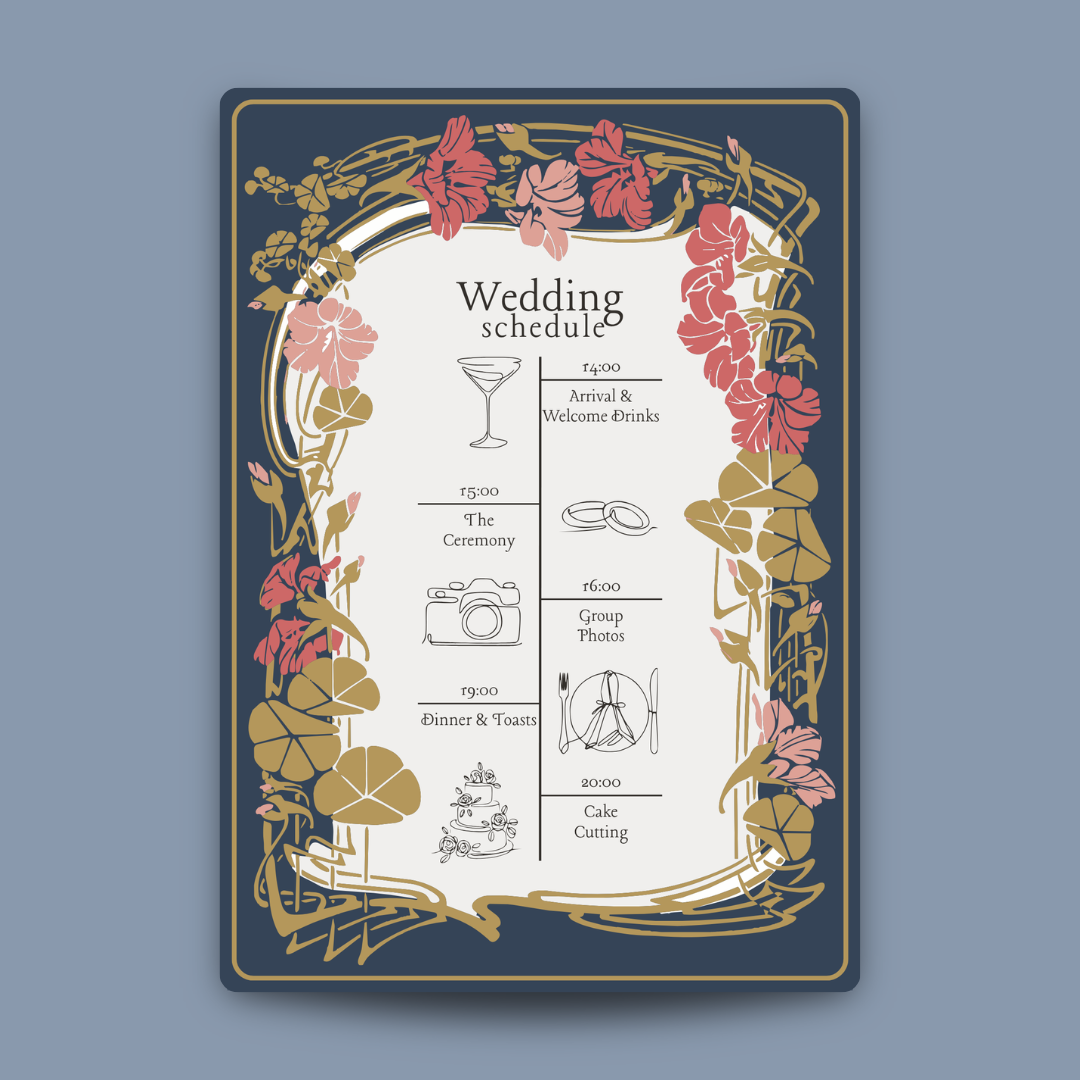 Botanical Navy & Blush DIY Wedding Stationery Bundle