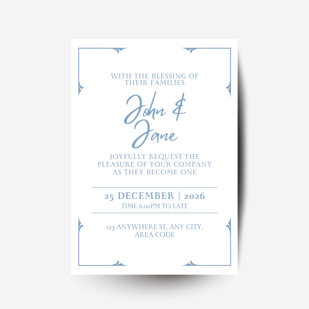 Free Dusty Blue DIY Wedding Stationary Bundle