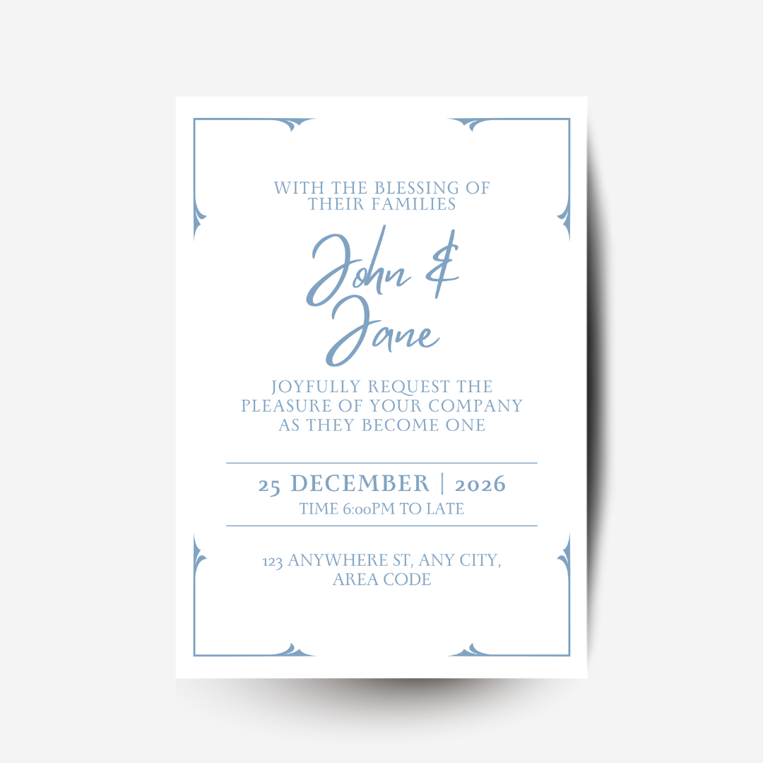 Free Dusty Blue DIY Wedding Stationary Bundle