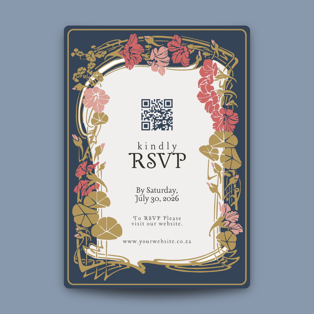 Botanical Navy & Blush DIY Wedding Stationery Bundle