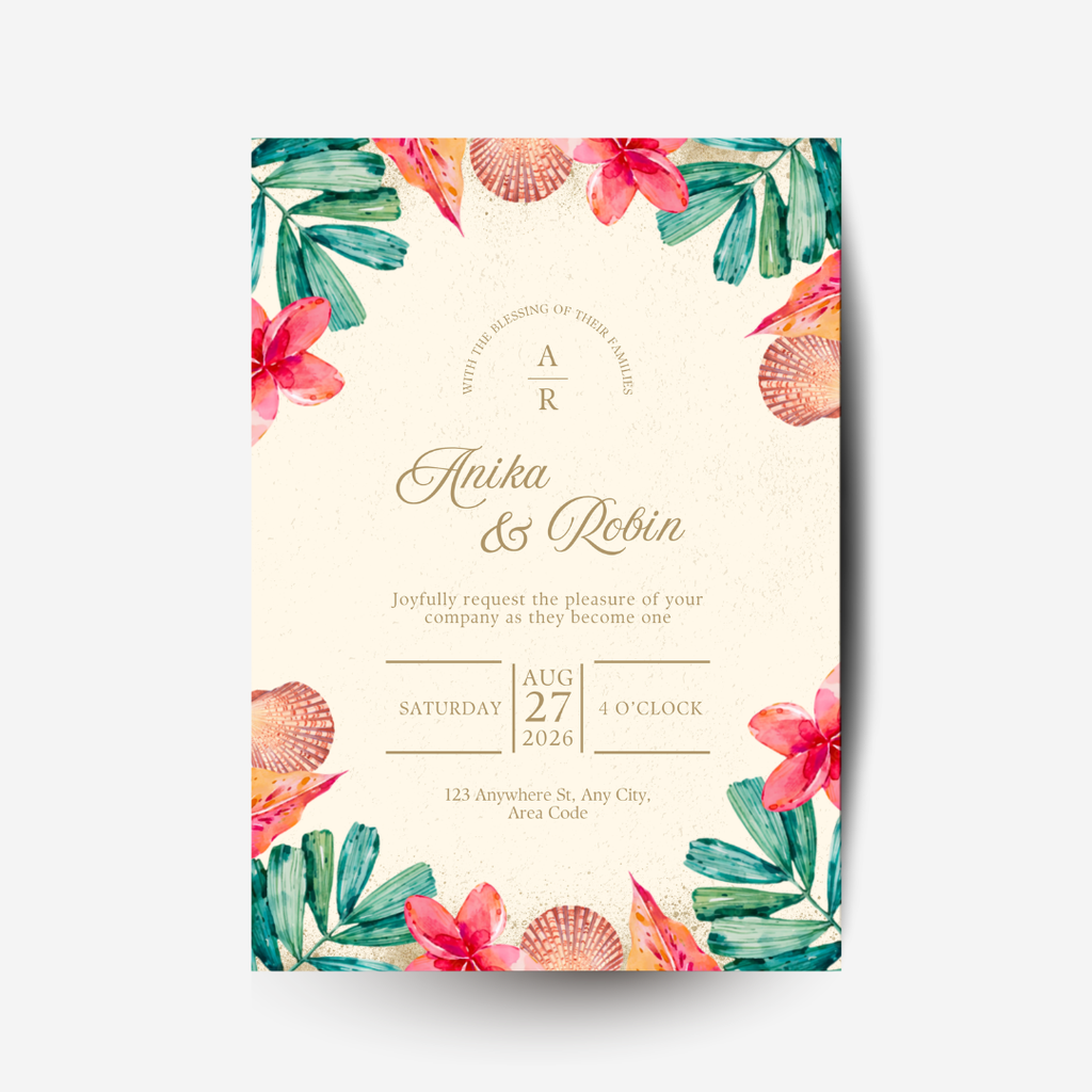 Tropical Beach DIY Wedding Stationary Bundle