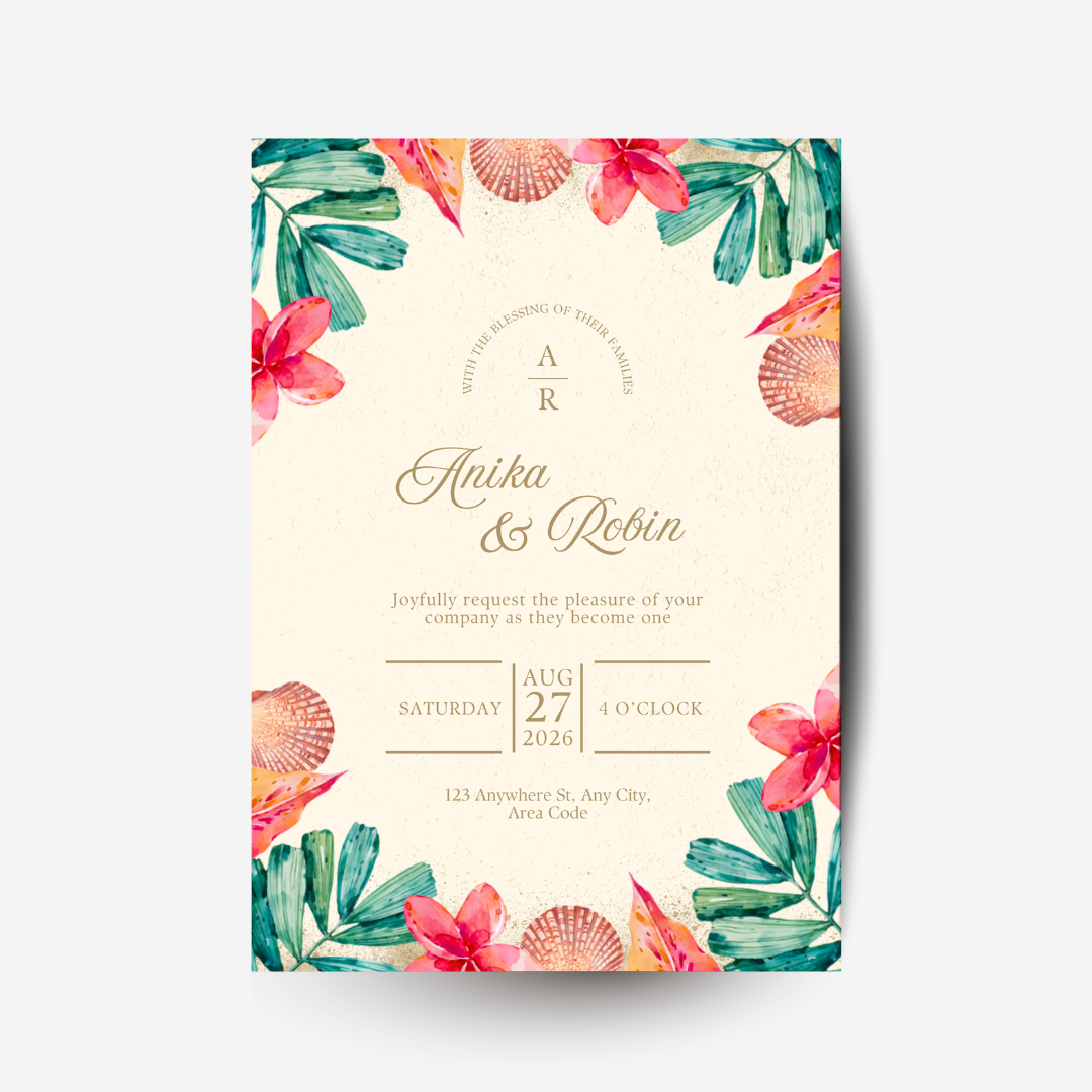 Tropical Beach DIY Wedding Stationary Bundle