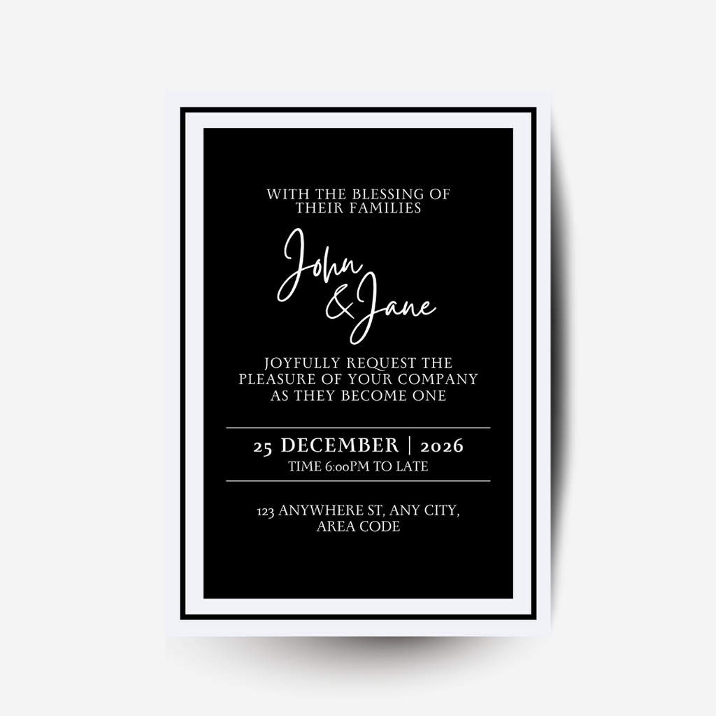 Old Money Black & White DIY Wedding Stationary Bundle