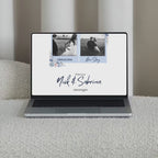 Free Dusty Blue Floral Wedding Website